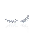 Серебряные серьги клаймберы веточки с фианитами MIESTILO 