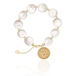 Серебряный браслет из барочного жемчуга АМУР в покрытии желтое золото