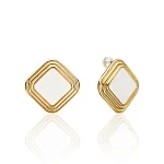 Серьги ВИНТАЖ с белой эмалью