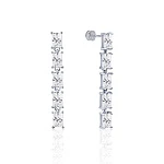 Серебряные пусеты с подвесками из крупных фианитов MIESTILO 