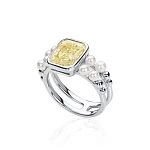 Серебряное кольцо SICILIA с жемчугом и желтым фианитом