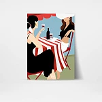 Открытка подарочная "Девушки за столиком"