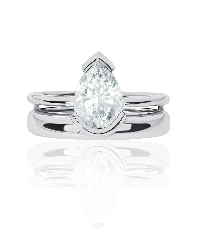 Серебряное кольцо PURITY с белым топазом