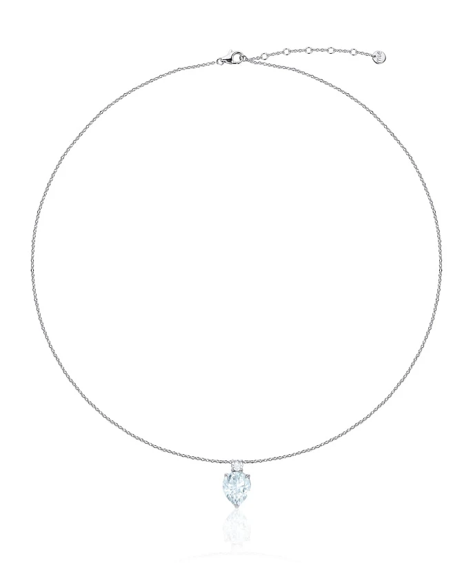Серебряное колье PURITY с топазом Sky и фианитом