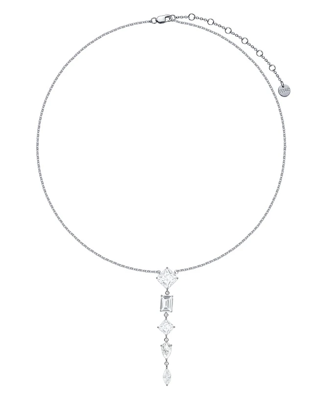 Серебряное колье-галстук A LA RUSSE с фианитами