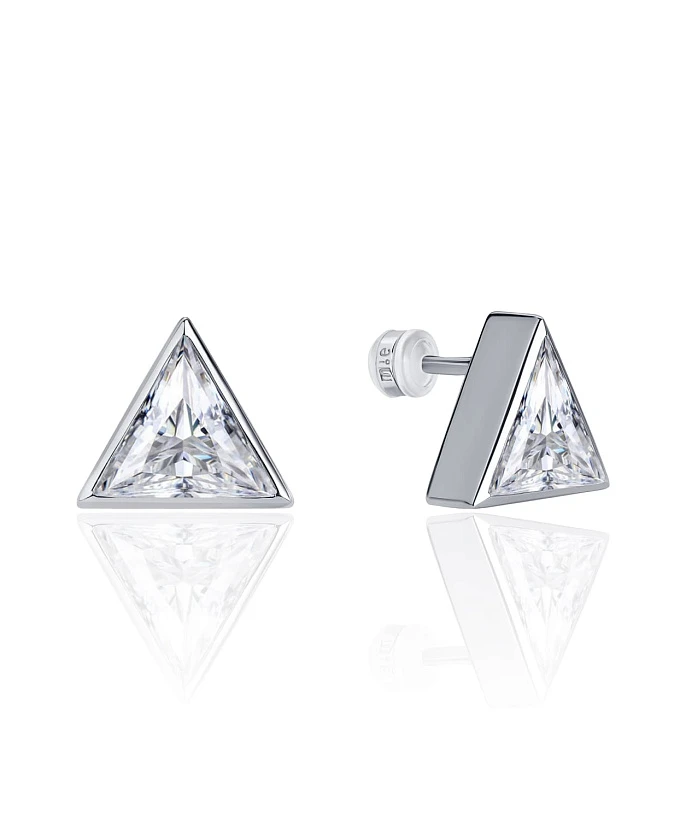 Серьги-пусеты из серебра с фианитами VENUS