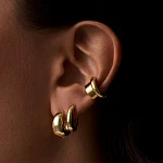 Серьги-конго из серебра в покрытии желтое золото