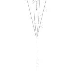 Длинное колье-галстук из серебра с фианитами MIESTILO 