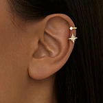 Позолоченный кафф со звездой и фианитами из серебра MIESTILO