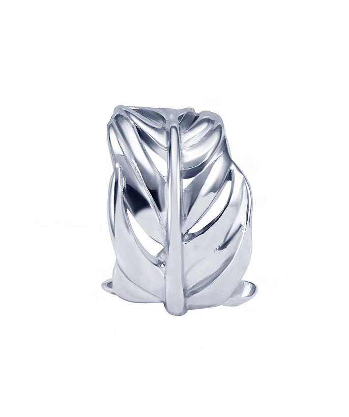 Кафф "Перо" из серебра без вставок