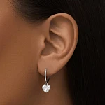 Серебряные серьги с фианитами Ангел