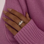 Серебряное кольцо сердца MIESTILO