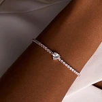 Теннисный серебряный браслет Simone с фианитами