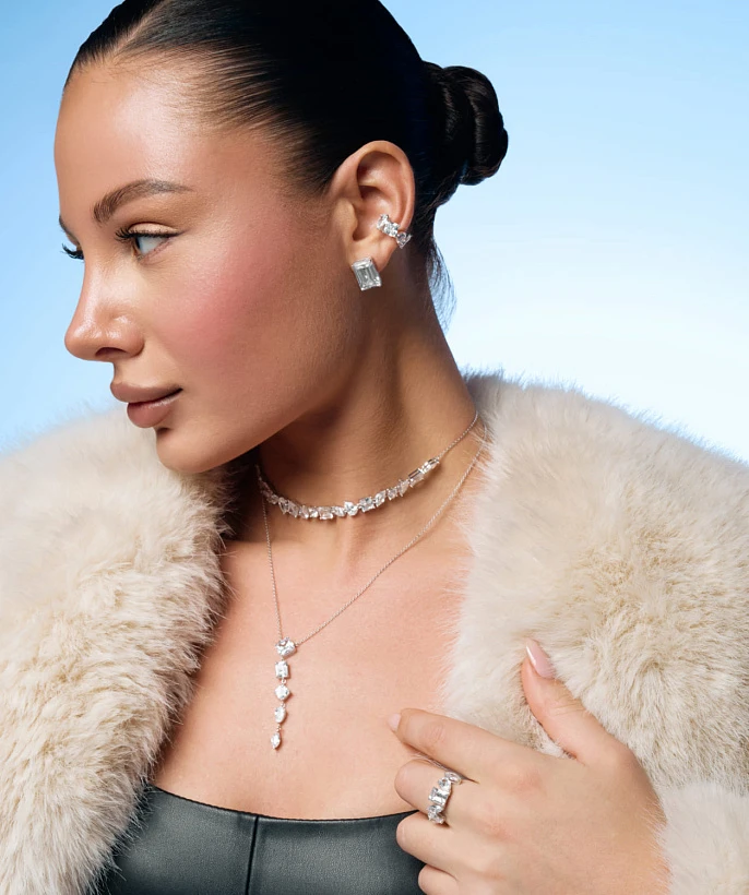 Серебряный кафф A LA RUSSE с россыпью фианитов