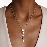 Серебряное колье-галстук A LA RUSSE с фианитами