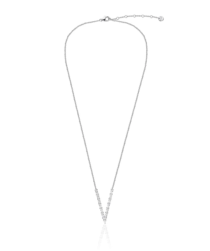 Серебряное колье Baguette с подвеской с фианитами