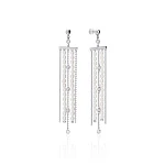 Серебряные серьги SICILIA с подвесками с жемчугом и фианитами