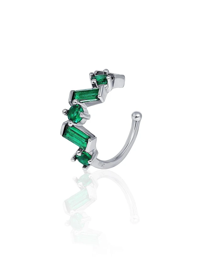 Серебряный кафф с фианитами MIESTILO