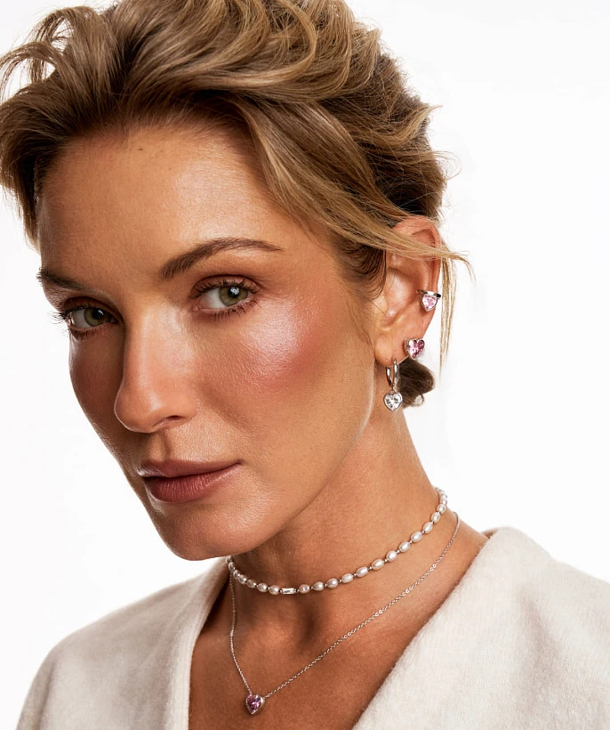 Серебряные серьги-пусеты SWEETHEART с сердцем