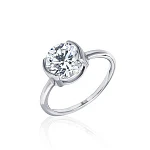 Серебряное кольцо-солитер с круглым фианитом MIESTILO