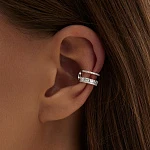 Серебряный кафф с фианитами Багет