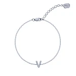 Серебряный браслет с буквой V MIESTILO