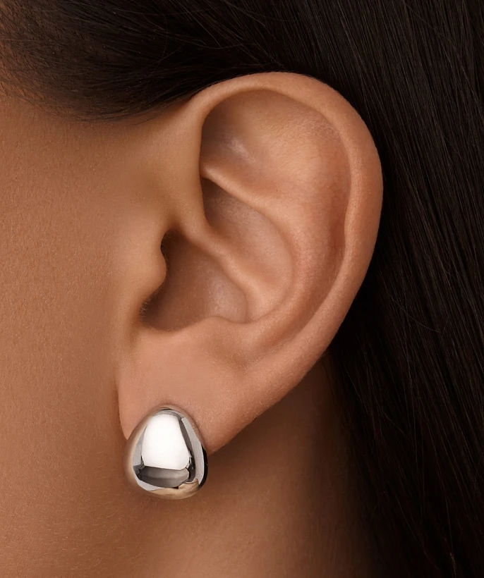 Каплевидные серьги-пусеты из серебра MIESTILO 