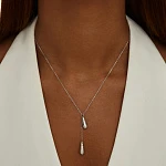 Серебряное колье-галстук с подвесками