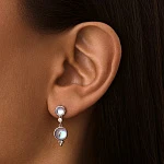 Серебряные серьги-подвесы с лунными камнями MIESTILO