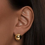 Серьги-шары из серебра в покрытии желтое золото