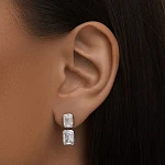 Серебряные серьги-трансформеры ПОЛНОЧЬ с фианитами