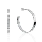 Крупные серьги-кольца из серебра с рельефной поверхностью MIESTILO