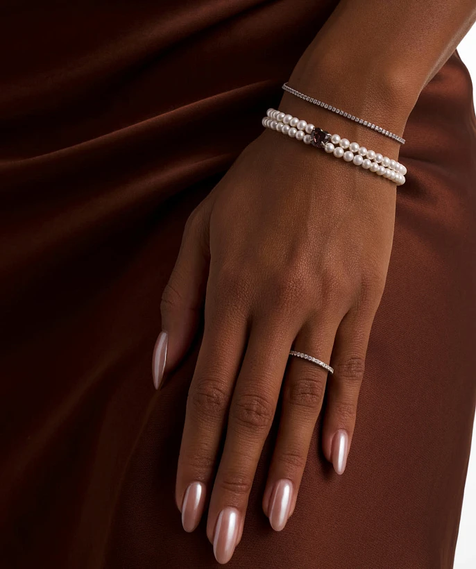 Теннисный серебряный браслет с фианитами