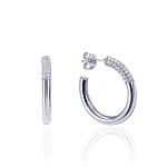 Серебрянные серьги-кольца с камнями MIESTILO