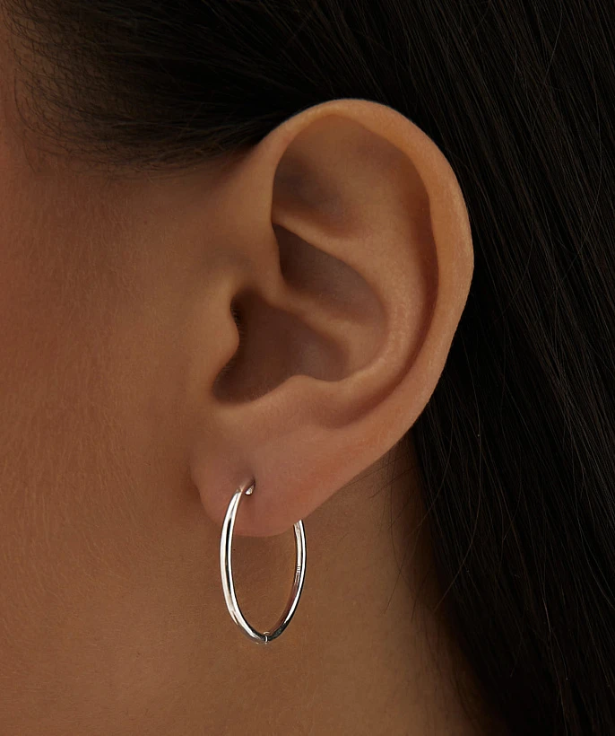 Серебряные серьги конго