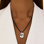 Колье LOVE LETTER на шнурке с подвеской "S" из серебра