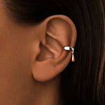 Серебряный кафф биколор с подвеской