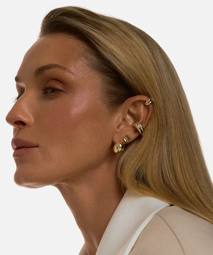 Серебряные серьги-узлы в покрытии желтое золото