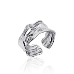 Широкое серебряное кольцо с мятым эффектом MIESTILO 