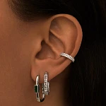 Серебряный кафф с россыпью фианитов и открывающимся механизмом