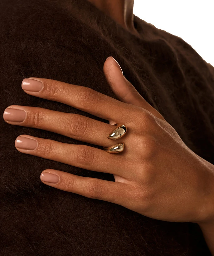 Разомкнутое кольцо ПЕНЕЛОПА из серебра в покрытии желтое золото