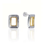 Серьги из серебра биколор MIESTILO