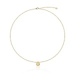 Серебряное колье с подвеской-каплей в покрытии желтое золото