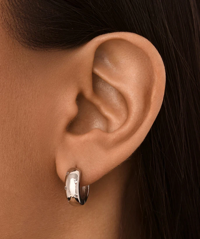 Серьги кольца серебро 925 серебряные круглые конго