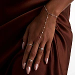 Серебряный слейв-браслет с фианитами