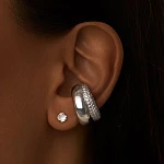 Массивный серебряный кафф с россыпью фианитов