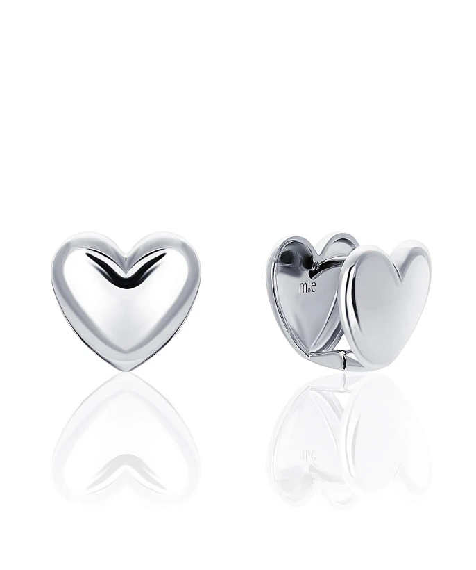 Серебряные серьги-сердца