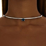 Серебряное жесткое колье PURITY с London топазом