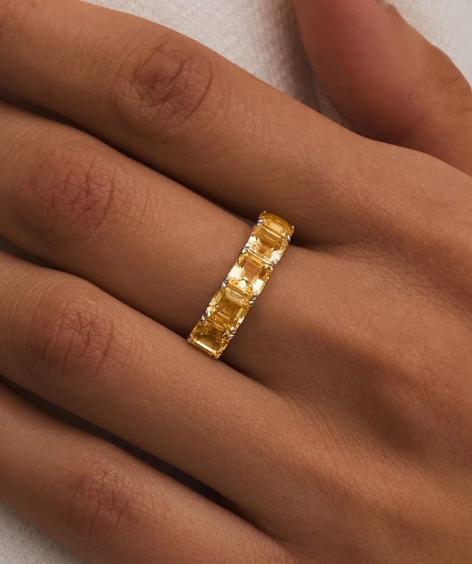Серебряное кольцо ЭЙФОРИЯ с цитринами Ашер