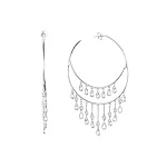 Серьги кольца из серебра с фианитами